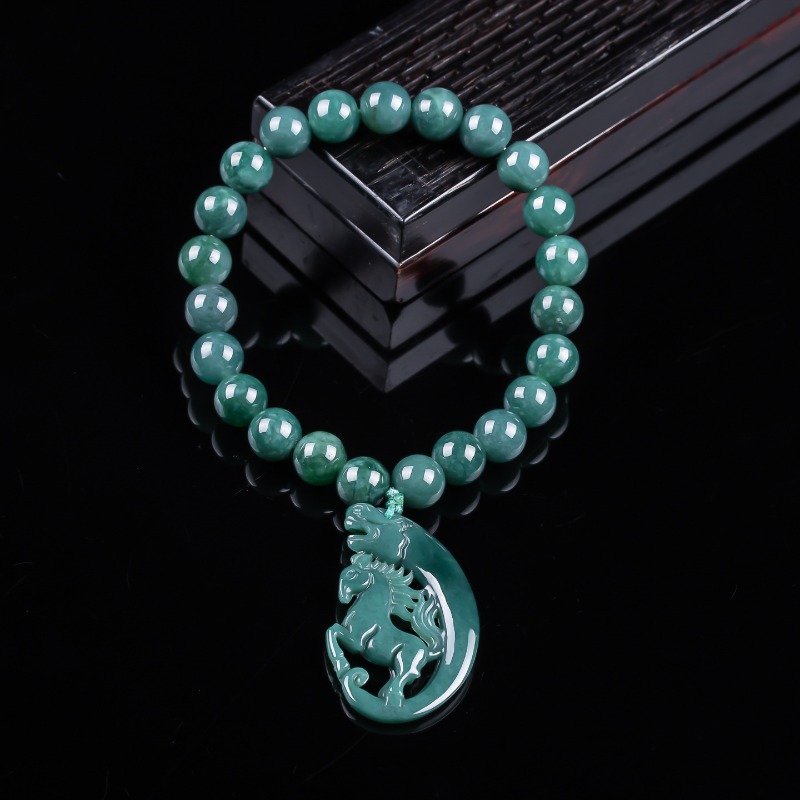 Jewelry & Watches Review - Natuurlijke Jadeïet Blue Water Zodiac Horse