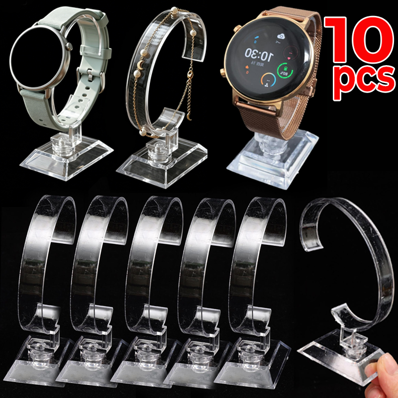 Watches Jewelry Holder - Transparante horloge-displaystandaard C-Circle acrylhouder toonbankstandaard polshorloge