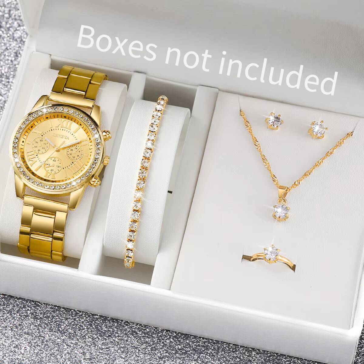 Jewelry Box Organizer Watches - 6 stks/set mode strass dameshorloges analoog