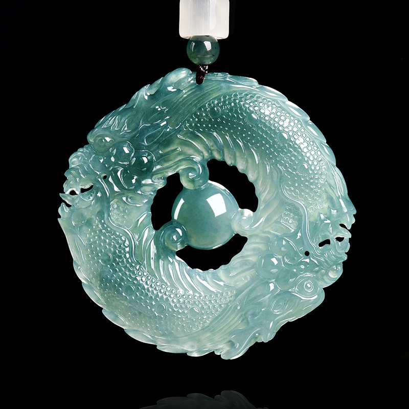 Jewelry & Watches Review - Natuurlijke echte smaragd blauw water jade