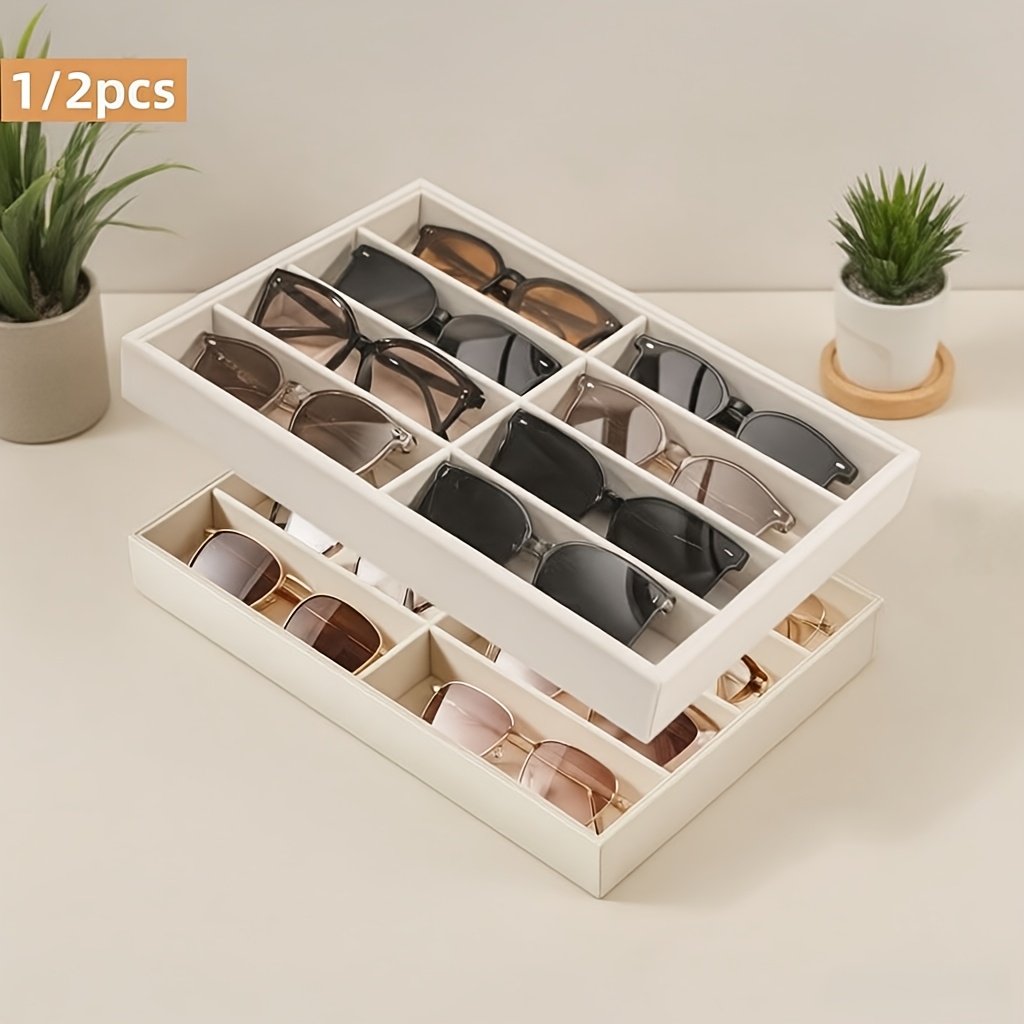 Jewelry Box Organizer Watches - Veelzijdige grijze fluwelen opbergbak voor brillen,