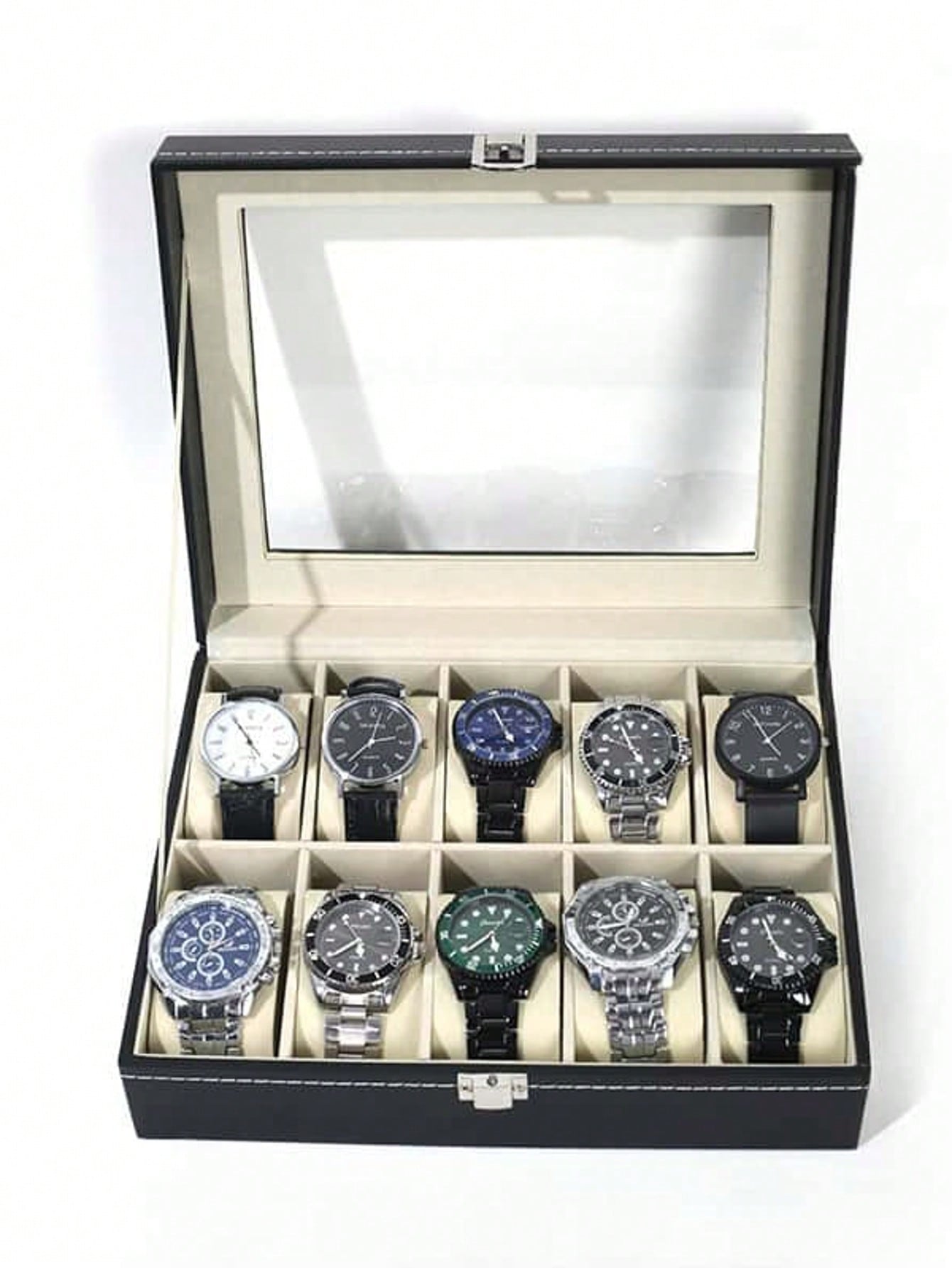 Jewelry Box Organizer Watches - Leren horlogedoos met slot, grote capaciteit