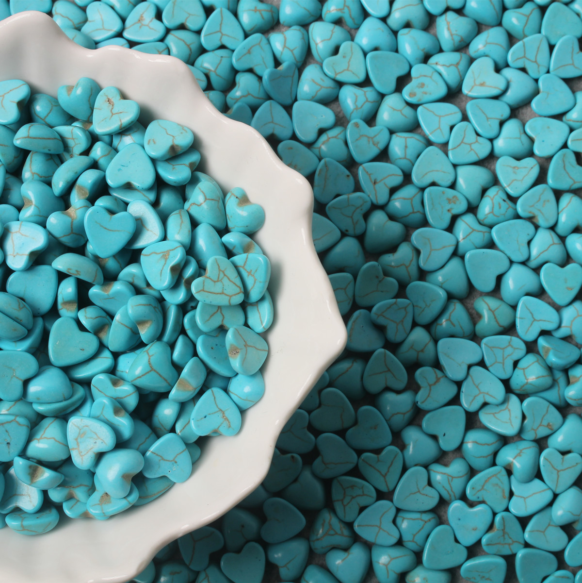 Turquoise Stone Ring - 100 stuks effen blauw turkoois platte