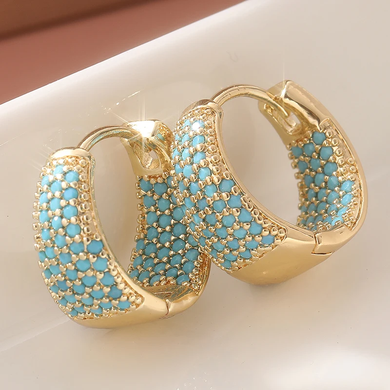 Turquoise Stone Ring - Mode volledig blauw turkoois verharde luxe