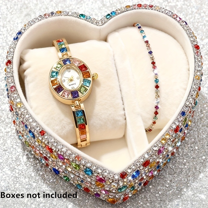 Jewelry Box Organizer Watches - 2 stuks elegante kleurrijke strass dames