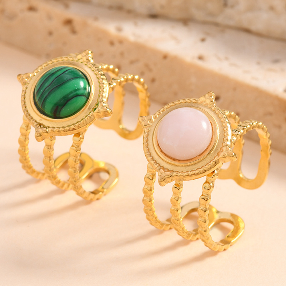Turquoise Stone Ring - 2025 NIEUWE Set Luxe Natuursteen Roestvrij