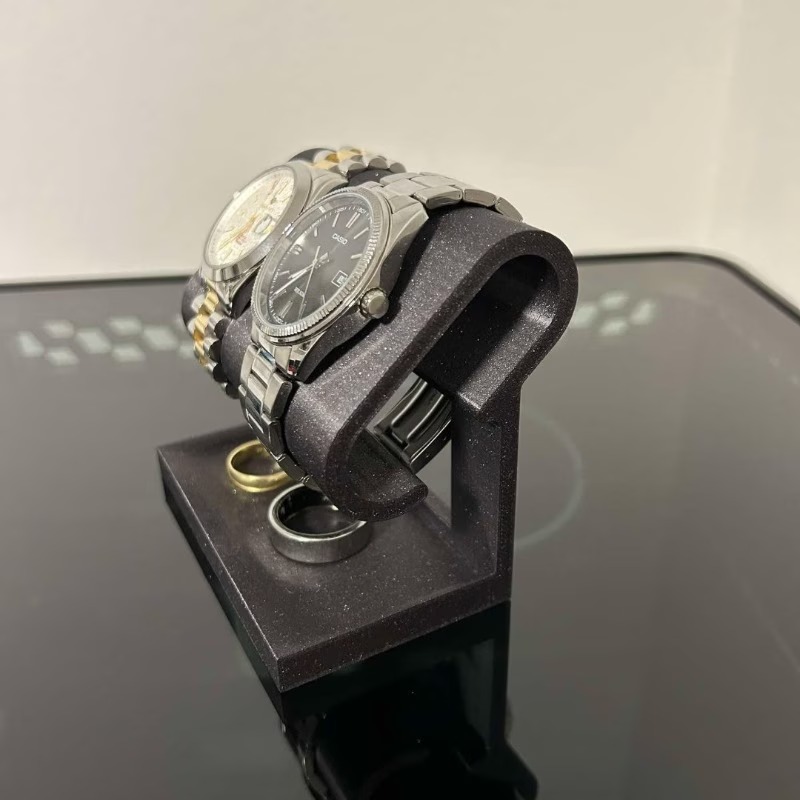 Jewelry Box Organizer Watches - Dubbele horloge- en sieradenstandaard, geborstelde tafelbladorganizer,