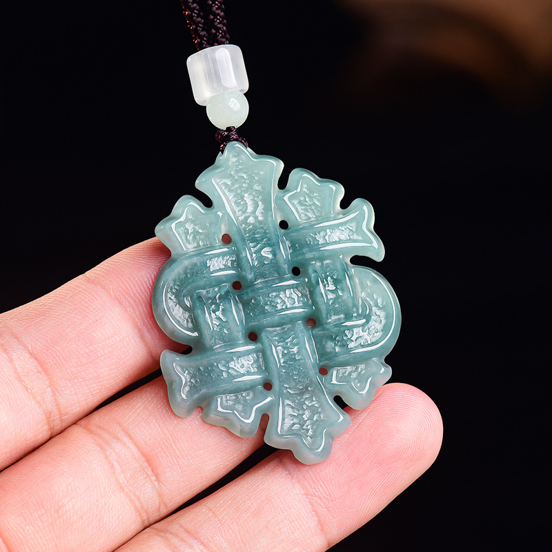 Jewelry & Watches Review - Natuurlijke Birmese Jadeiet Chinese Knoop Hanger