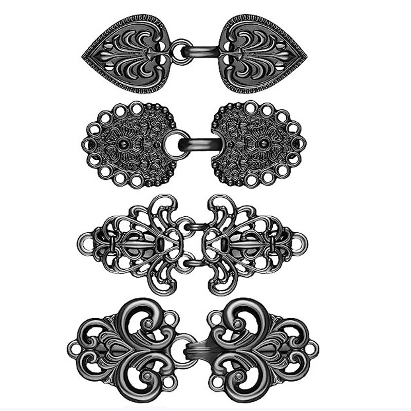 Vintage Brooch Pin - 4-delige vintage trui swirl clip cape