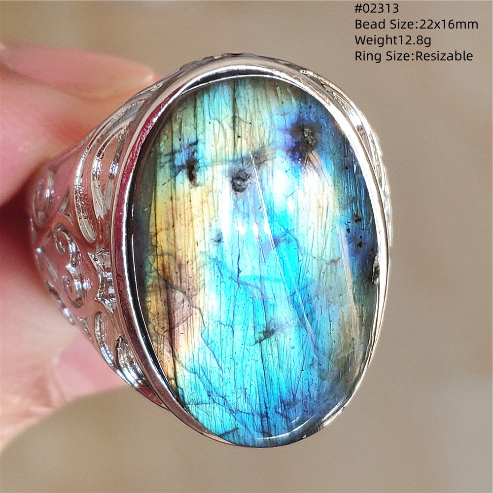 Natuurlijke kleurrijke labrado - Turquoise Stone Ring recensie en prijs