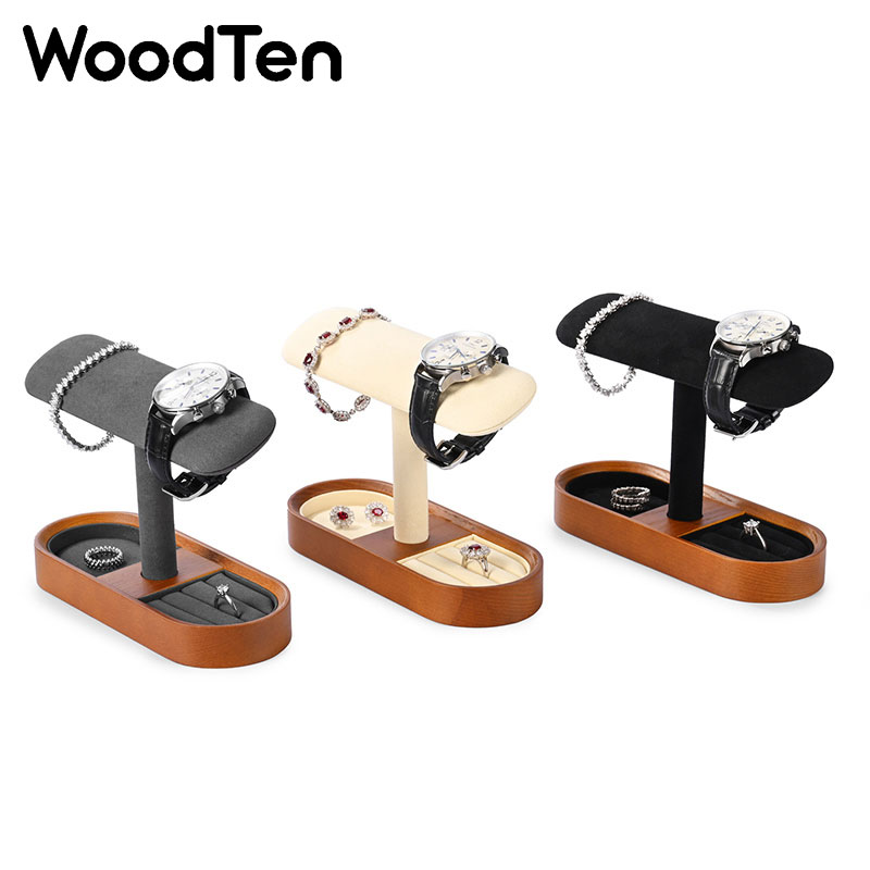 Houten horloge-displaystandaar - Watches Jewelry Holder recensie en prijs