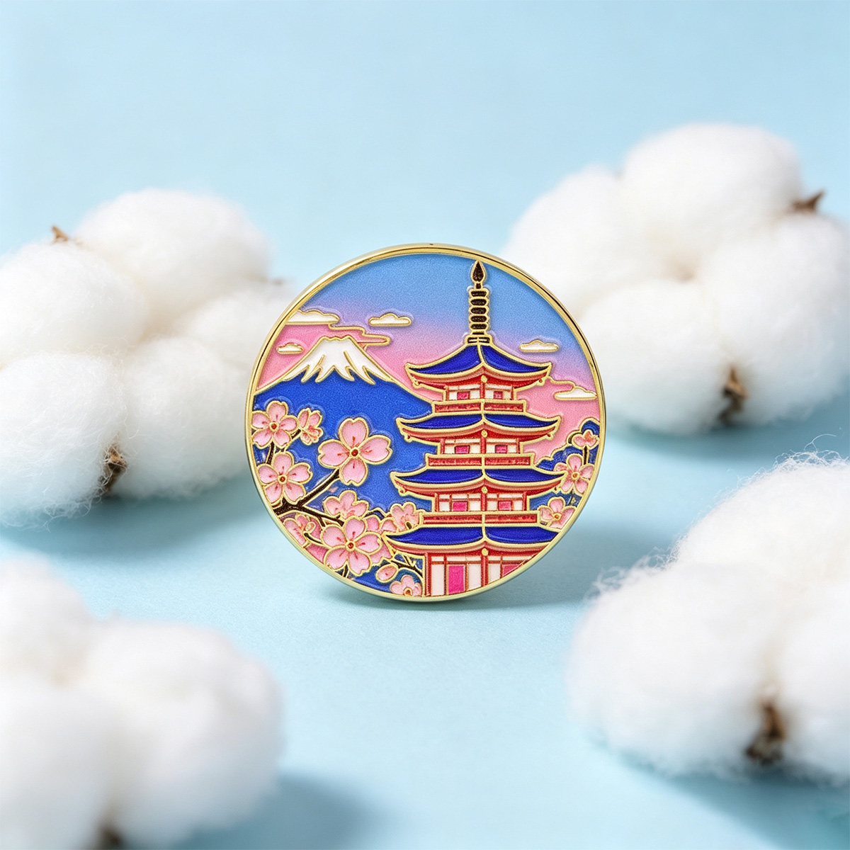 Japanse kersenbloesem emaille  - Vintage Brooch Pin recensie en prijs