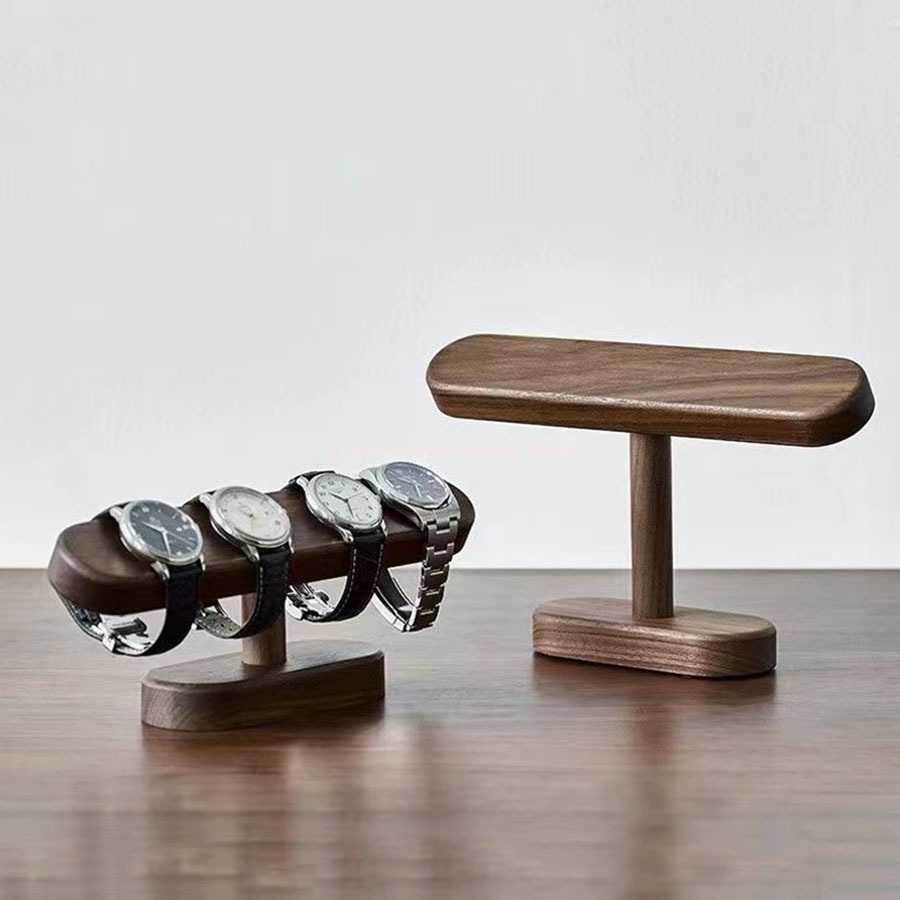 Walnootkleurige horloge-displa - Watches Jewelry Holder recensie en prijs