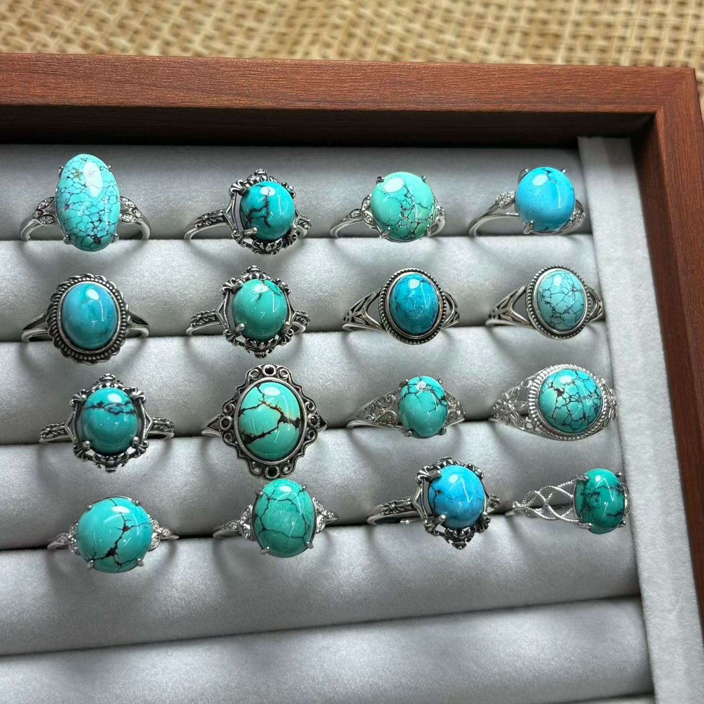1 Pc Fengbaowu Natuurlijke Tur - Turquoise Stone Ring recensie en prijs