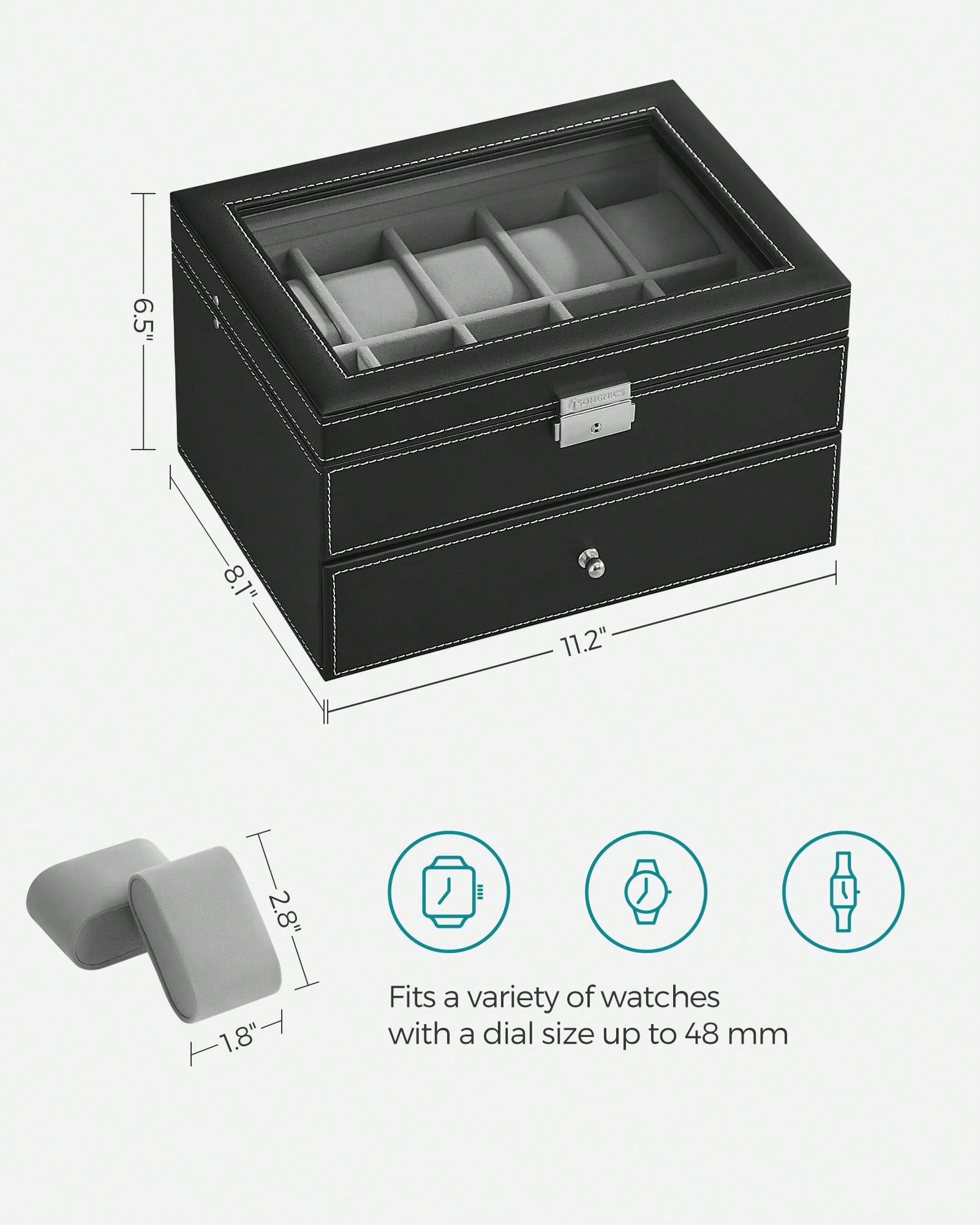 Horlogebox met 20 vakjes, glaz - Jewelry Box Organizer Watches recensie en prijs