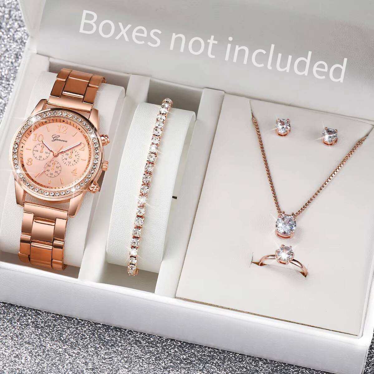 6 stks/set mode strass damesho - Jewelry Box Organizer Watches recensie en prijs