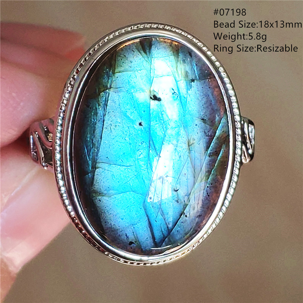 Natuurlijke blauwe lichtlabrad - Turquoise Stone Ring recensie en prijs