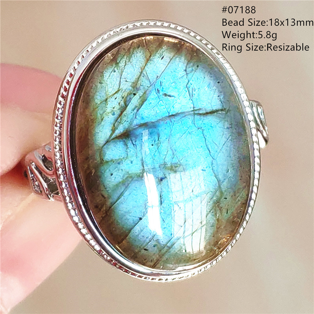 Natuurlijke blauwe lichtlabrad - Turquoise Stone Ring recensie en prijs
