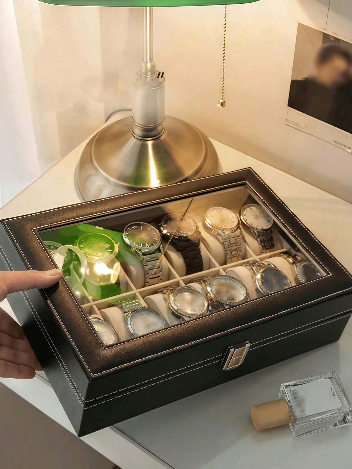 Leren horlogedoos met slot, gr - Jewelry Box Organizer Watches recensie en prijs