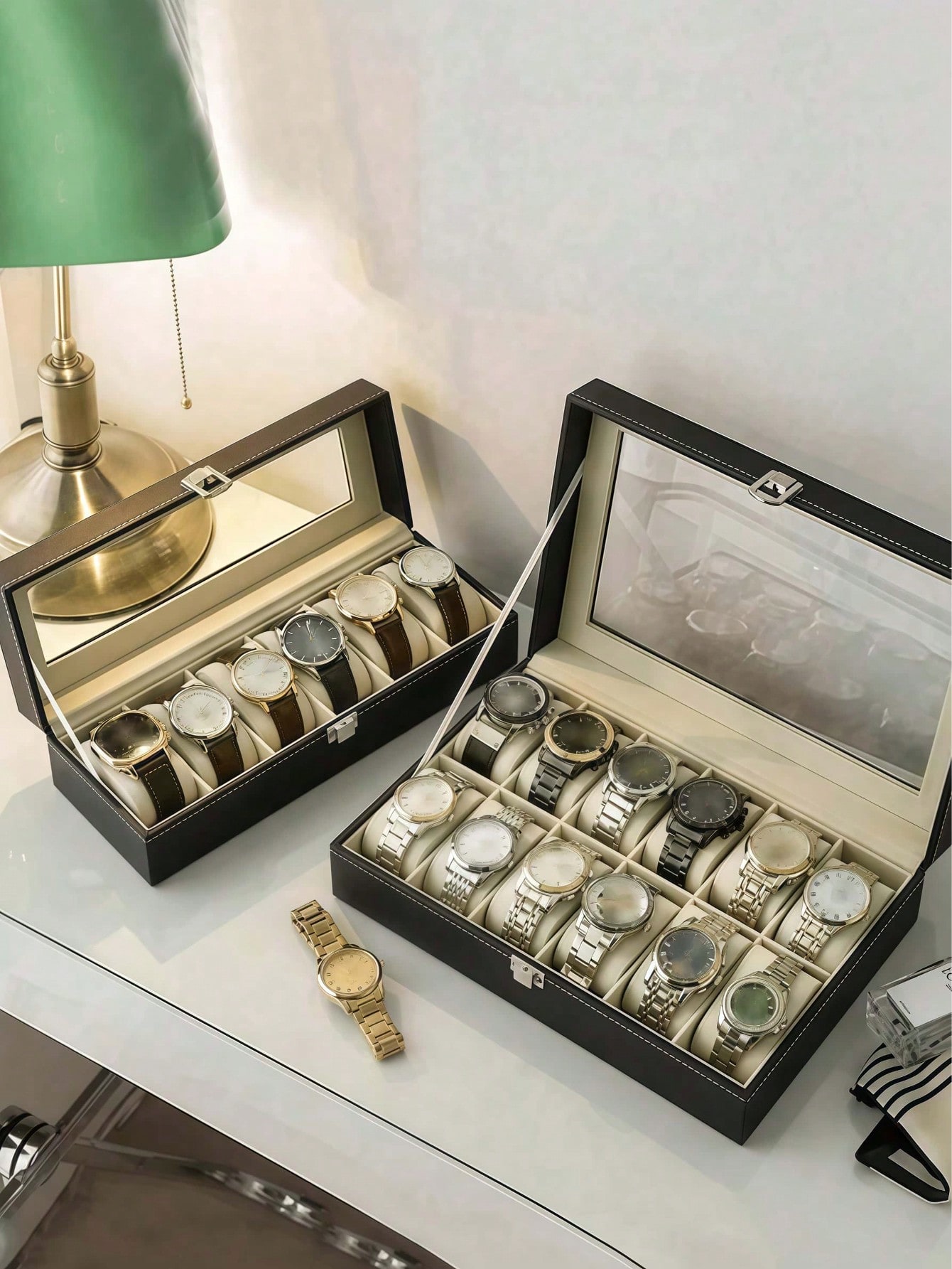 Leren horlogedoos met slot, gr - Jewelry Box Organizer Watches recensie en prijs