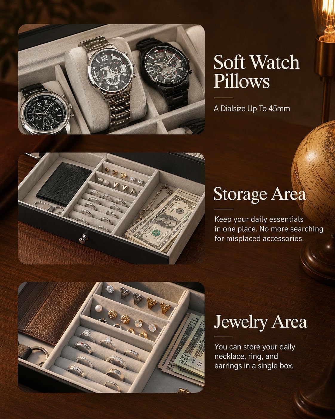 Horloge-opbergdoos voor mannen - Jewelry Box Organizer Watches recensie en prijs