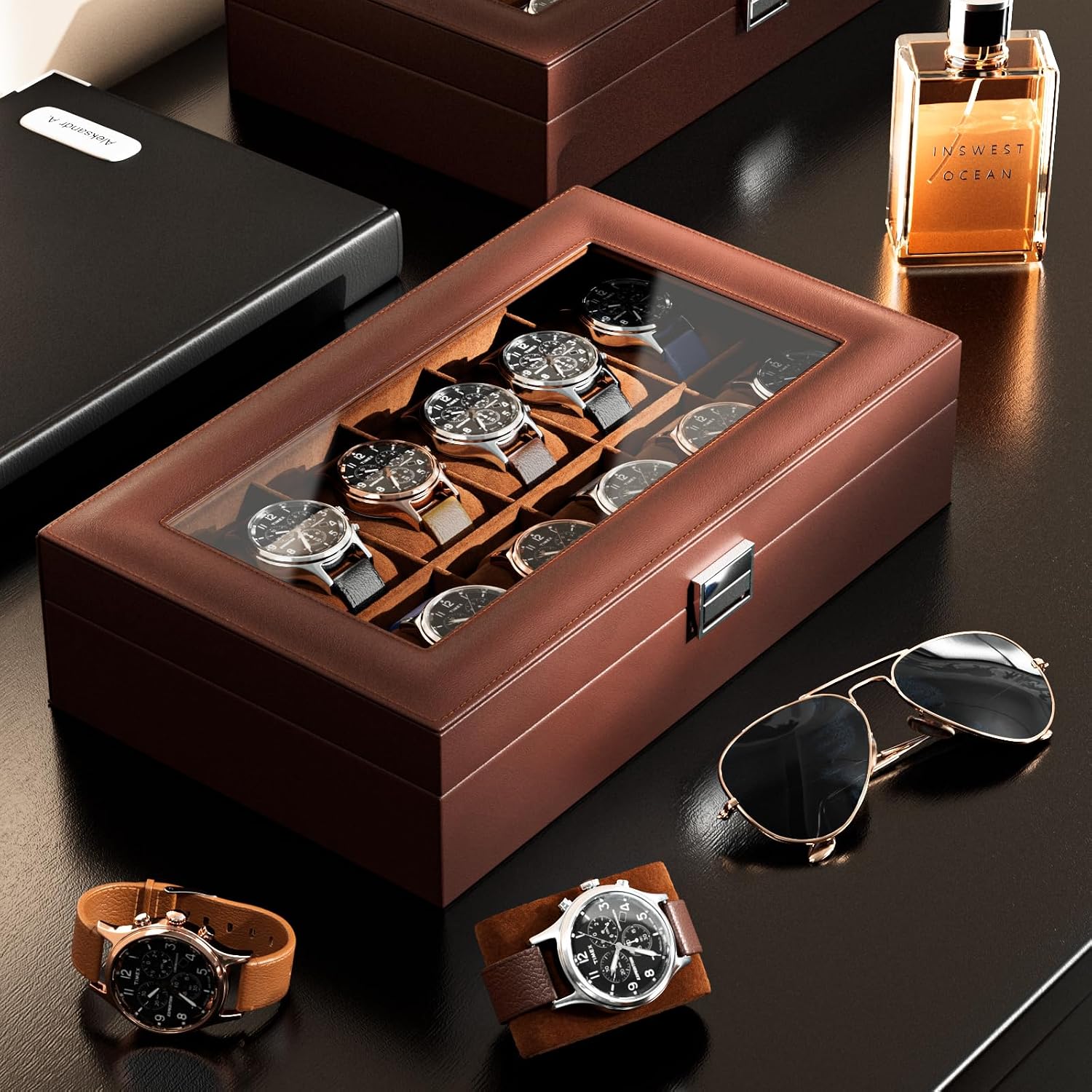12-delige horloge etalagekast  - Watch Display Box recensie en prijs