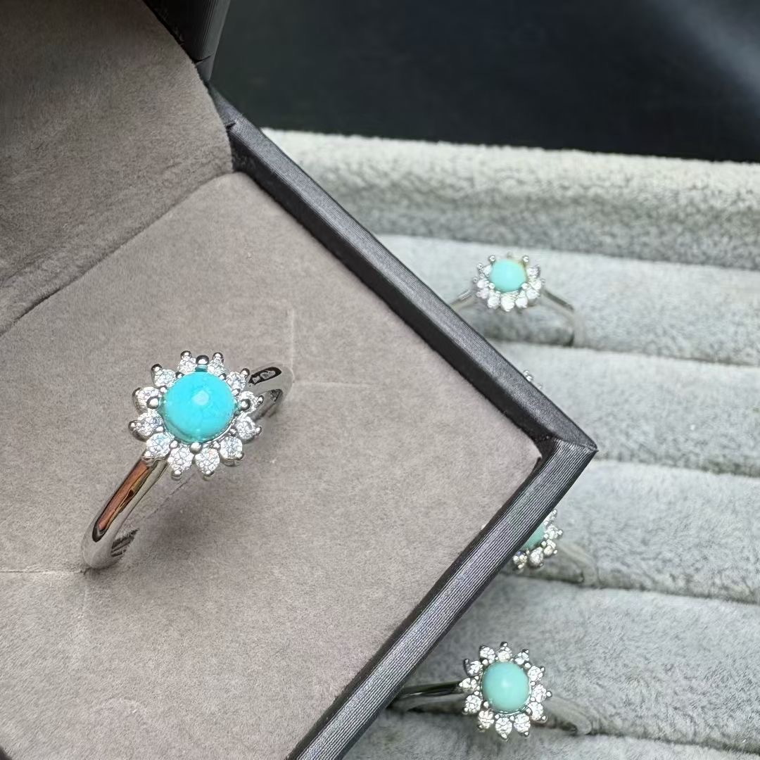 1Pc Fengbaowu Natuurlijke Turq - Turquoise Stone Ring recensie en prijs