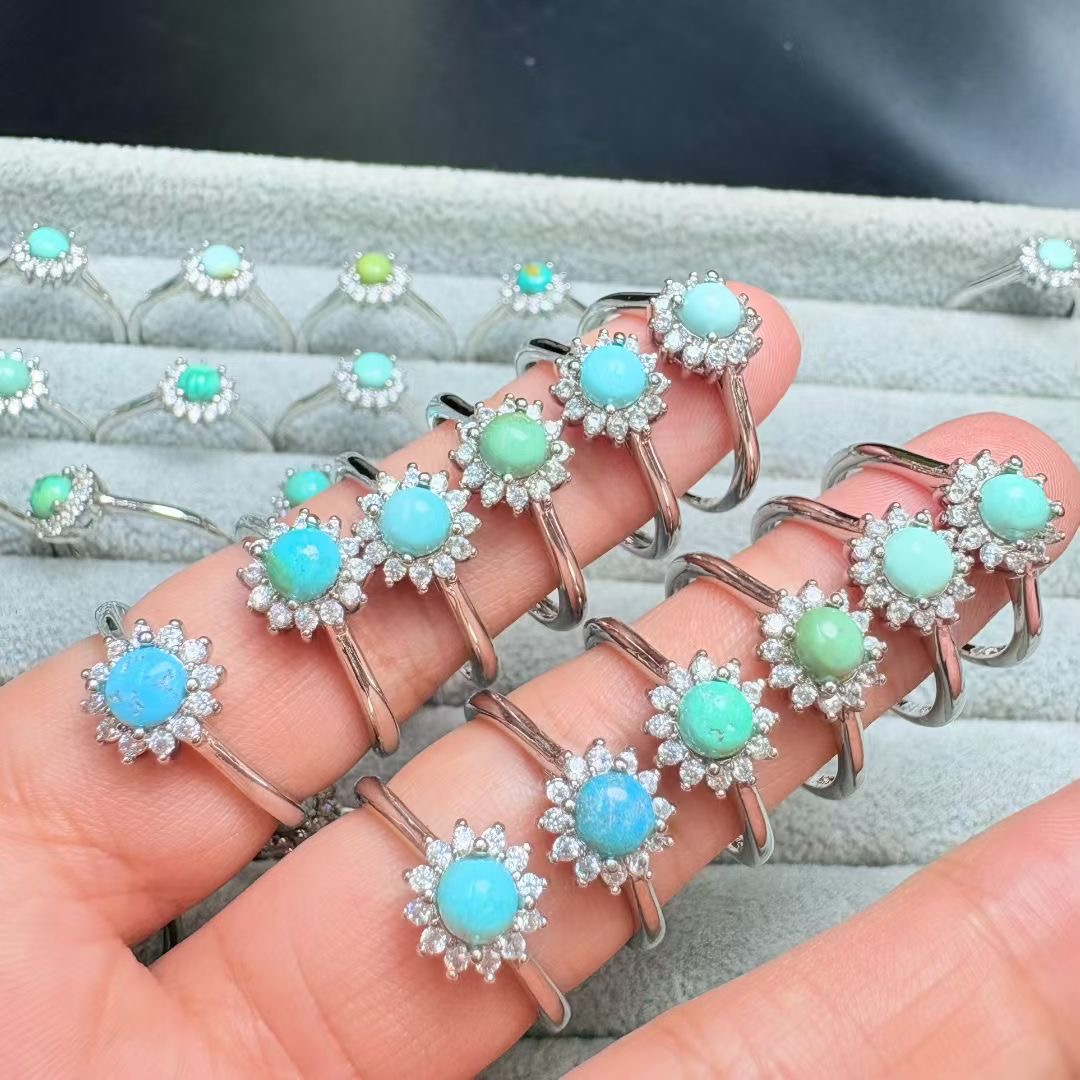 1Pc Fengbaowu Natuurlijke Turq - Turquoise Stone Ring recensie en prijs
