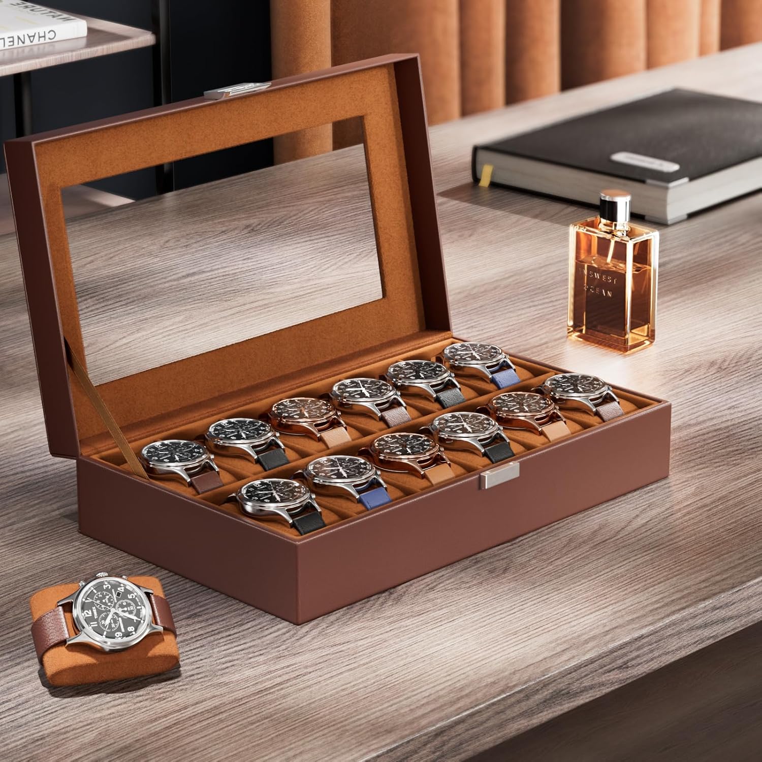 Horlogebox-organizer voor papa - Watch Display Box recensie en prijs